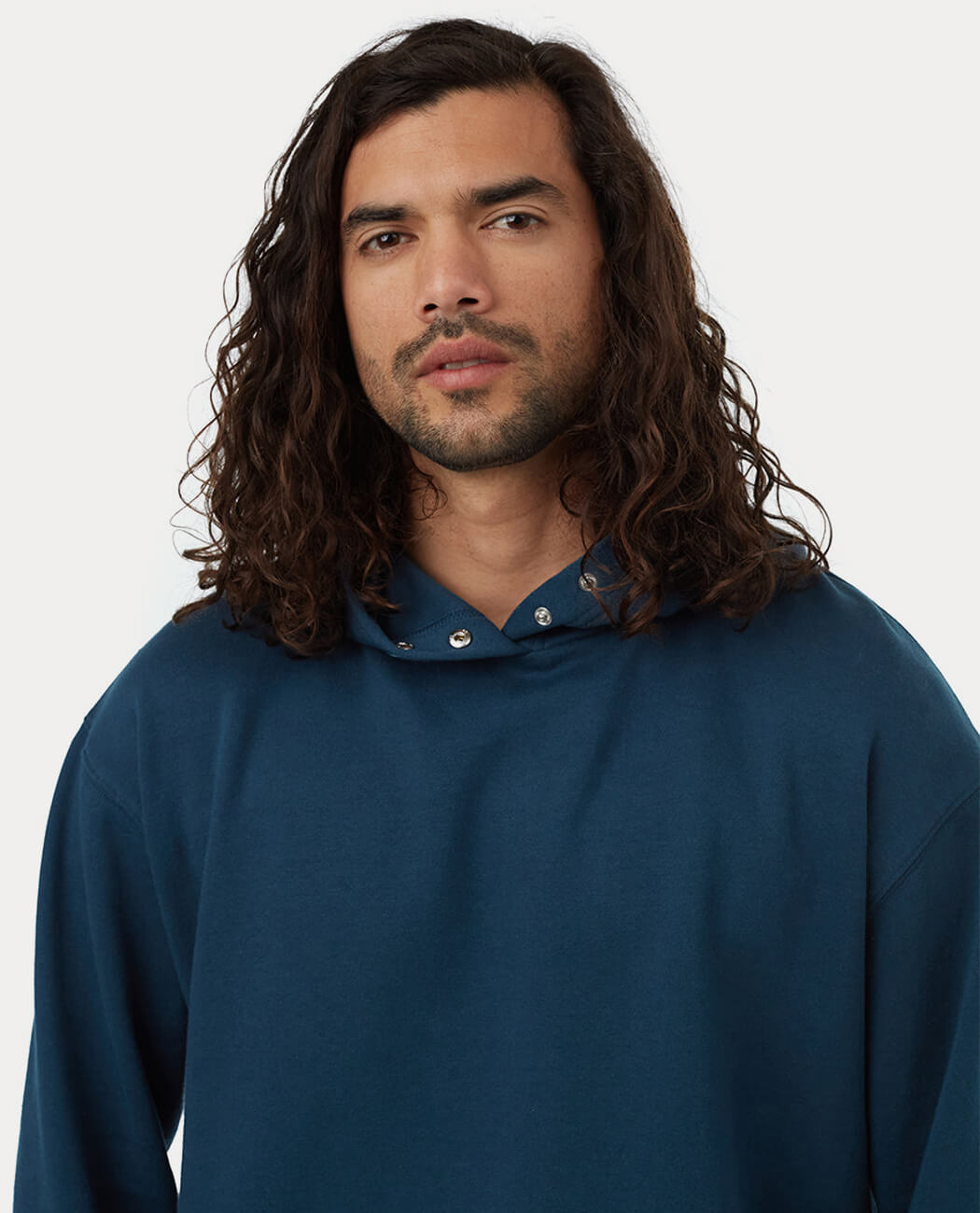 Blue classic snap hoodie